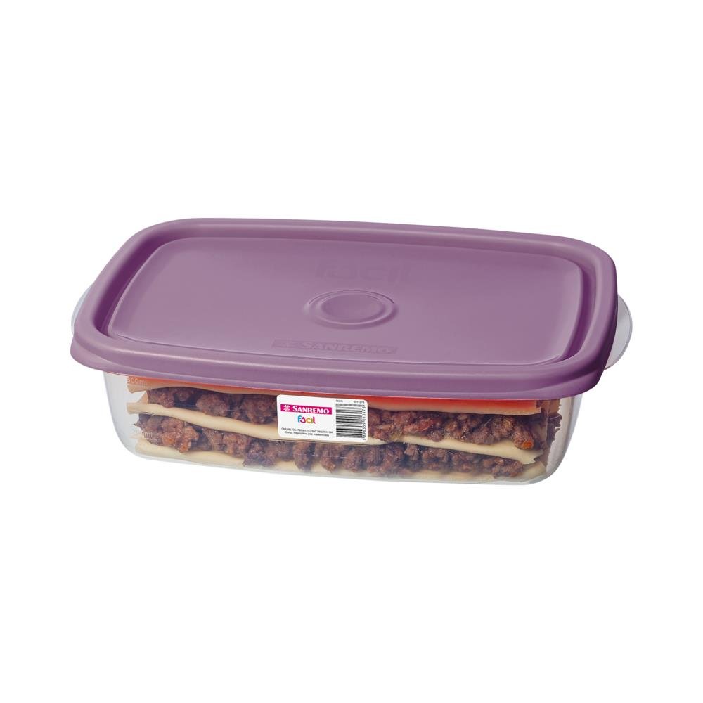 Pote Retangular Plastico Sanremo 785ml Cores Sortidas