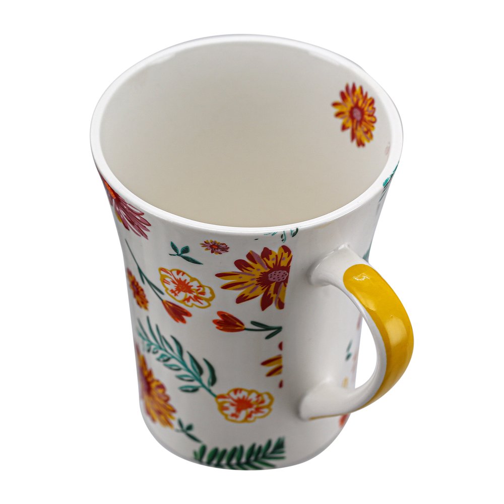 Caneca Porcelana Flor 340ml
