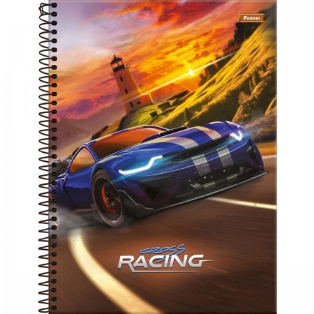 Caderno Capa Dura Universitário Cross Racing Foroni 15 Materias 240 ...