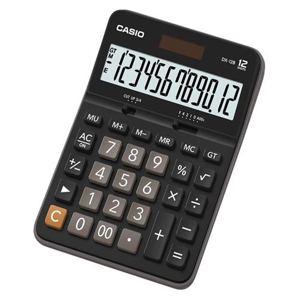 Calculadora De Mesa Com Visor Amplo De 12 Dígitos - Preta