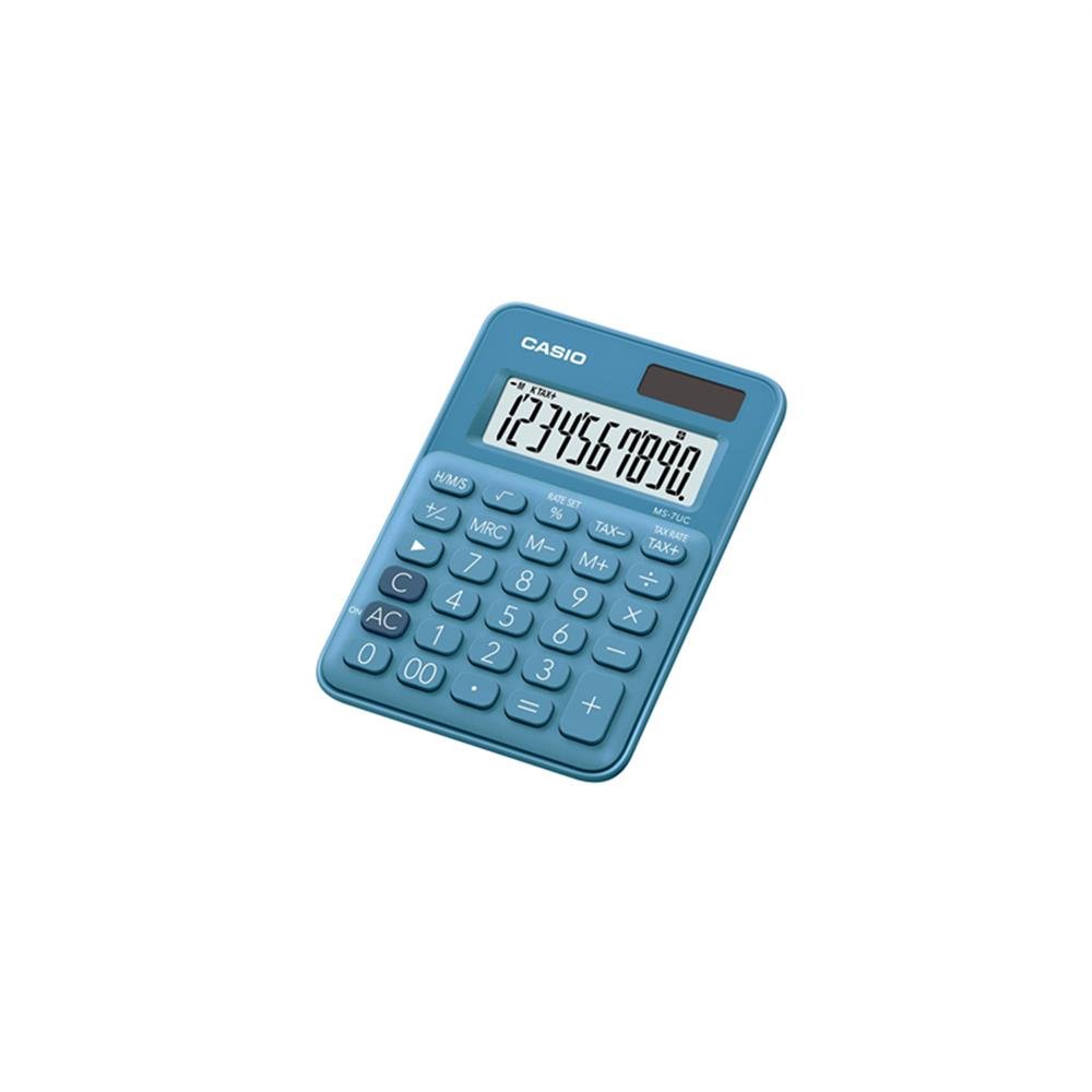 Calculadora Mesa Casio Ms7uc Azul