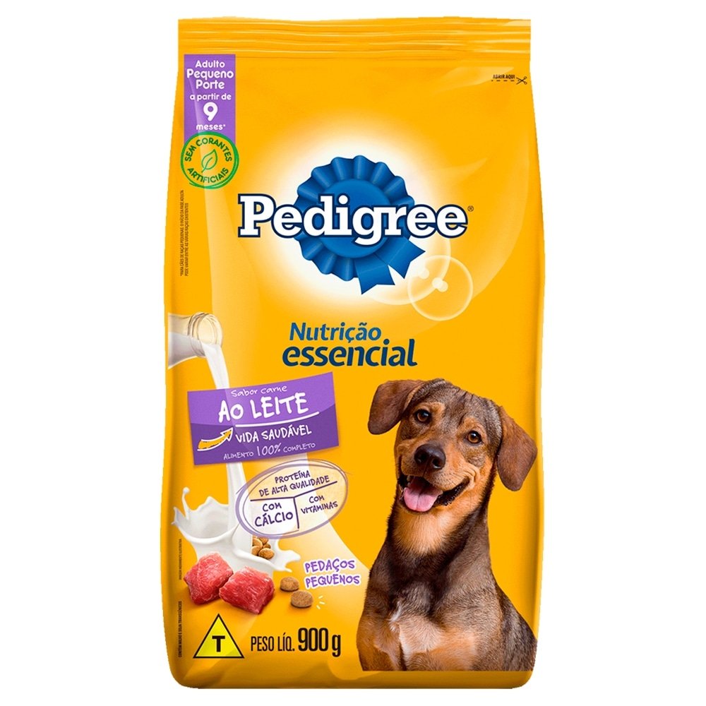 Ração Pedigree Carne ao Leite - Nutrição Essencial Adulto Pequeno Porte 900g