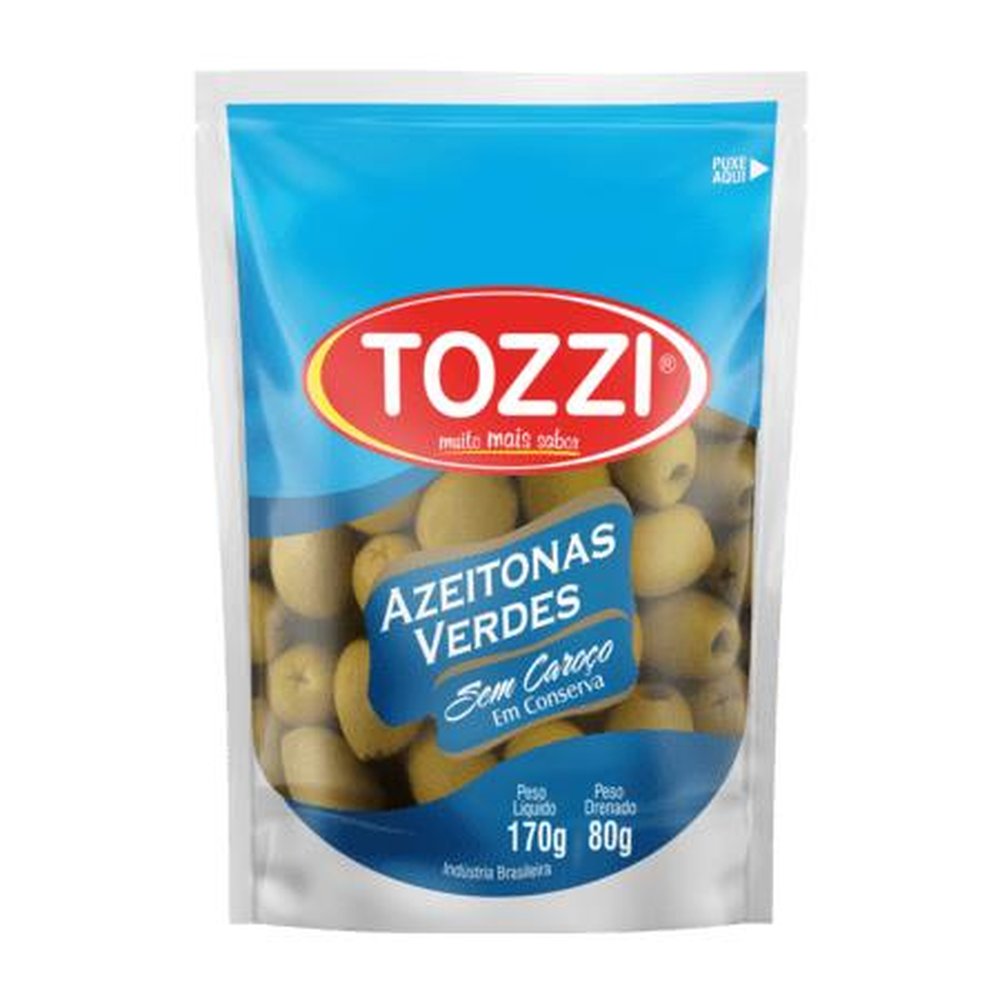 Azeitona Verde Sem Caroço Sache Pouche 80G Tozzi Caixa 24x1