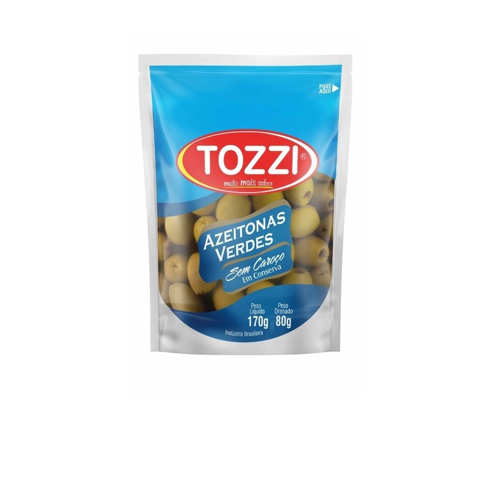 Azeitona Verde Sem Caroço Sache Pouche 80G Tozzi Caixa 24x1