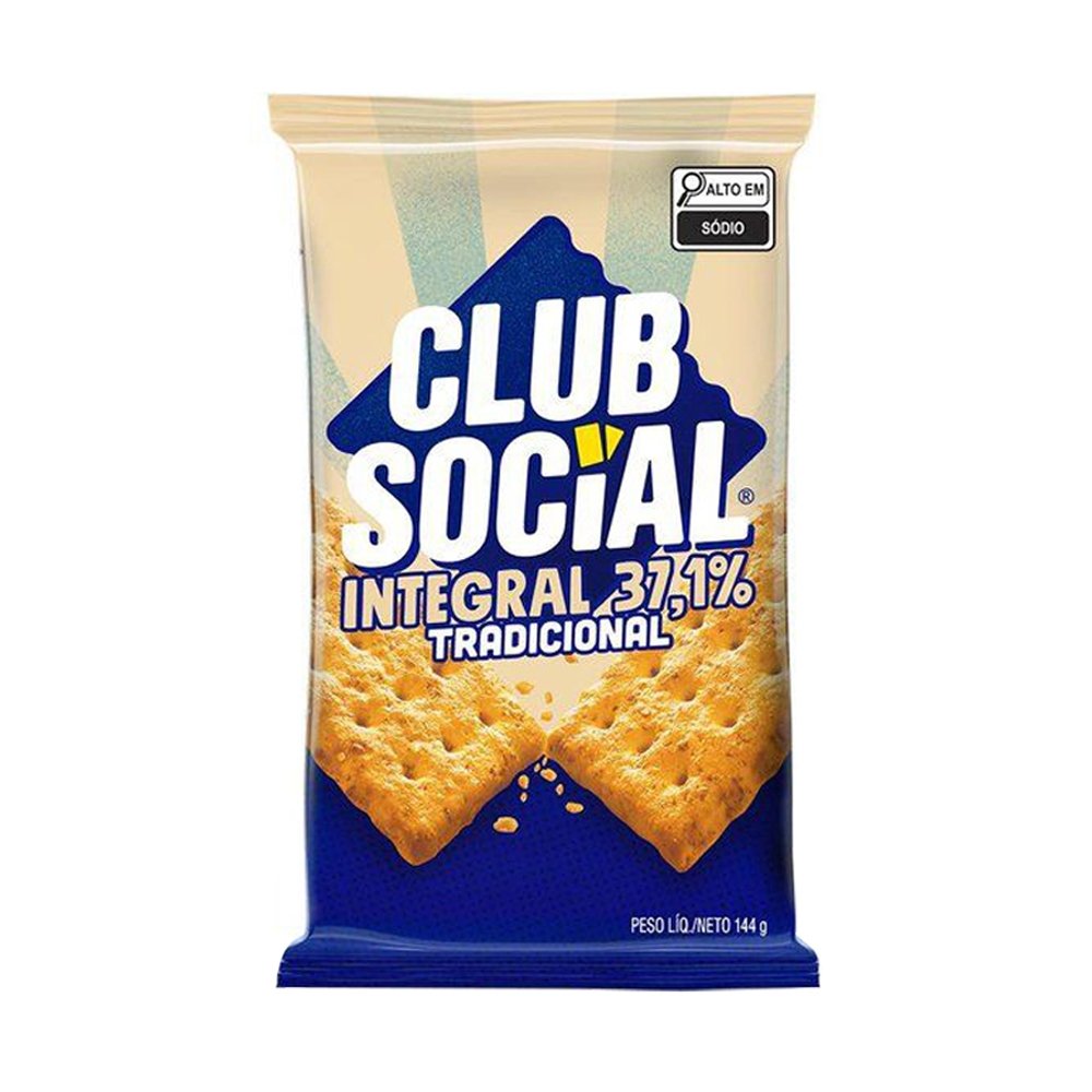 Biscoito Club Social Integral 24g - 44 Embalagens com 6 Unidades