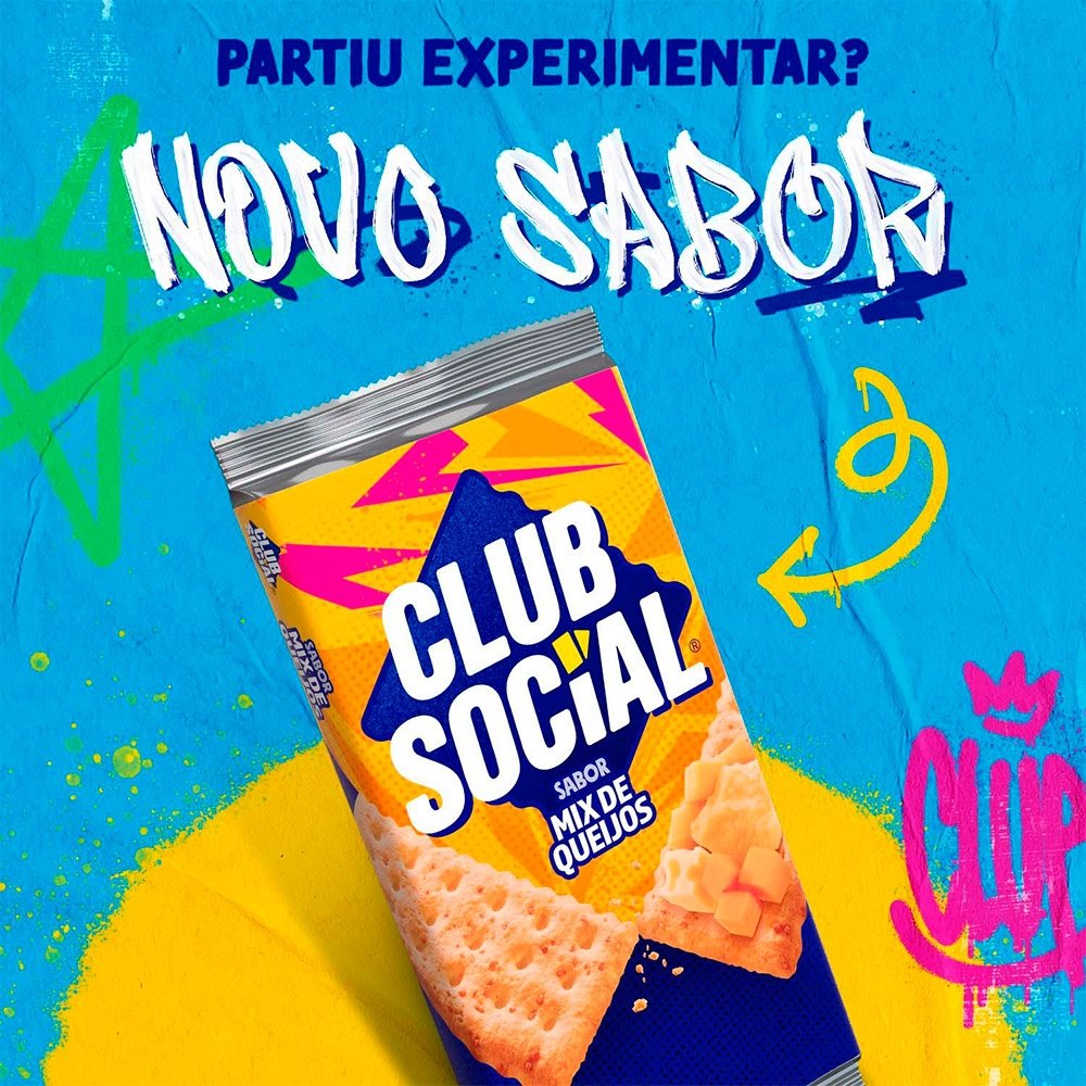 Biscoito Salgado Club Social Mix de Queijos Multipack 141g
