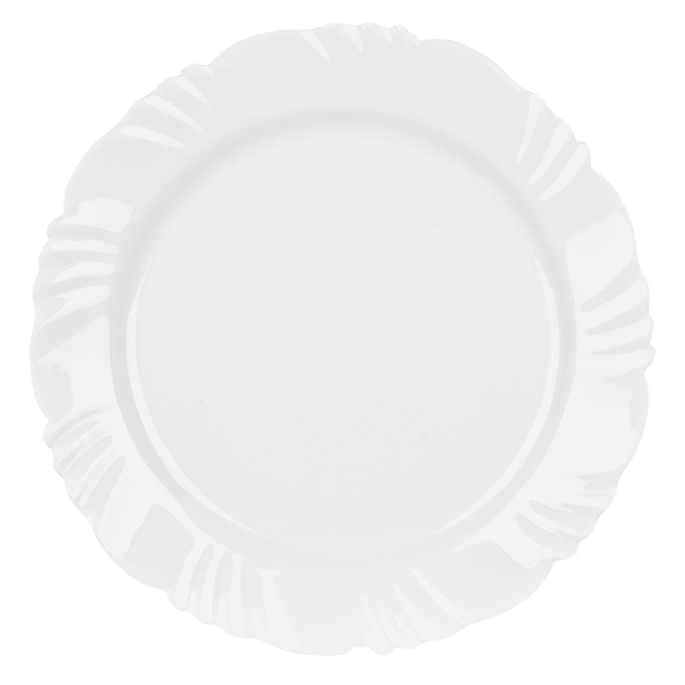 Conjunto de Pratos Rasos Nadir - Vidro Branco Opaline Pétala 24 peças