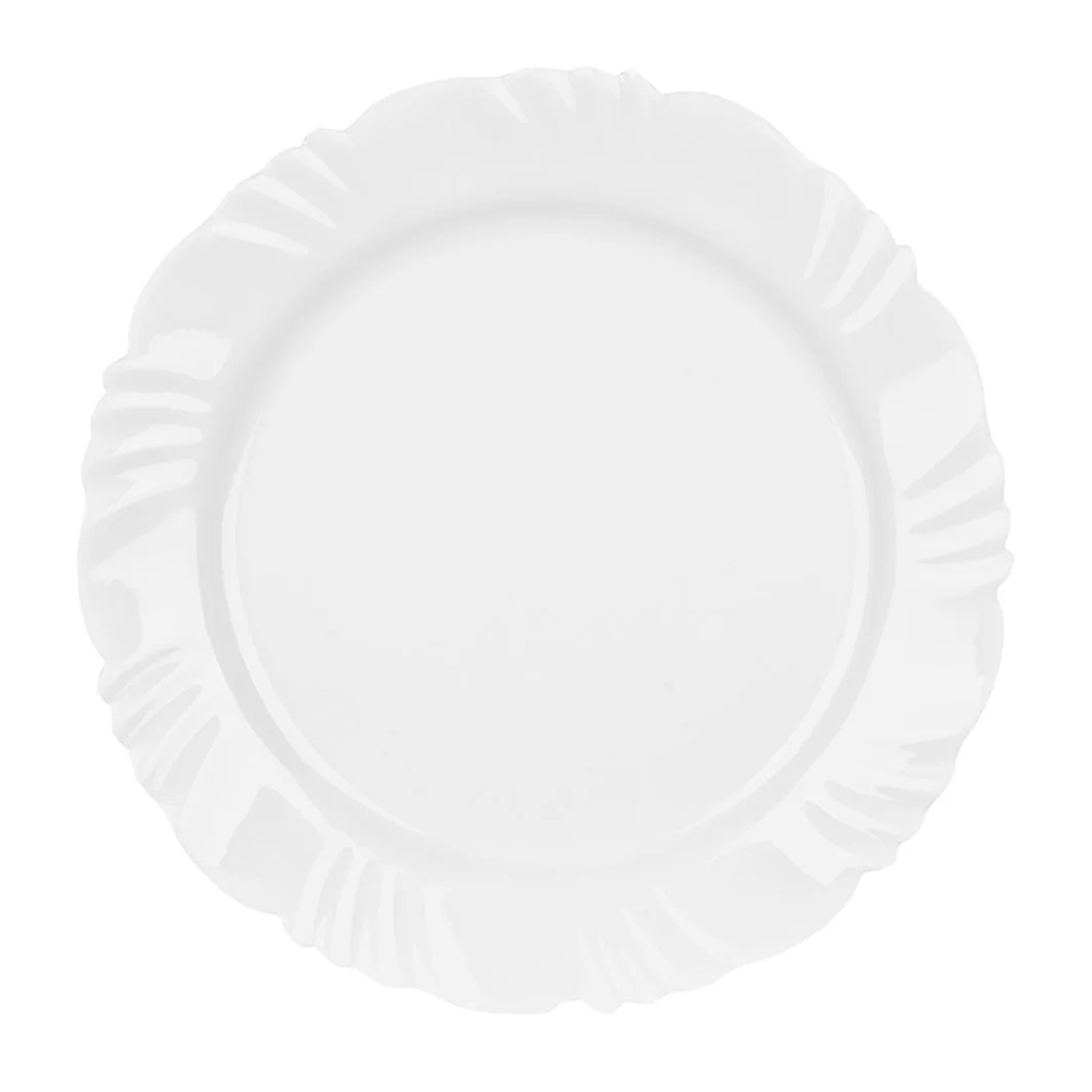 Conjunto de Pratos Rasos Nadir Opaline - Vidro Branco Pétala 24 peças