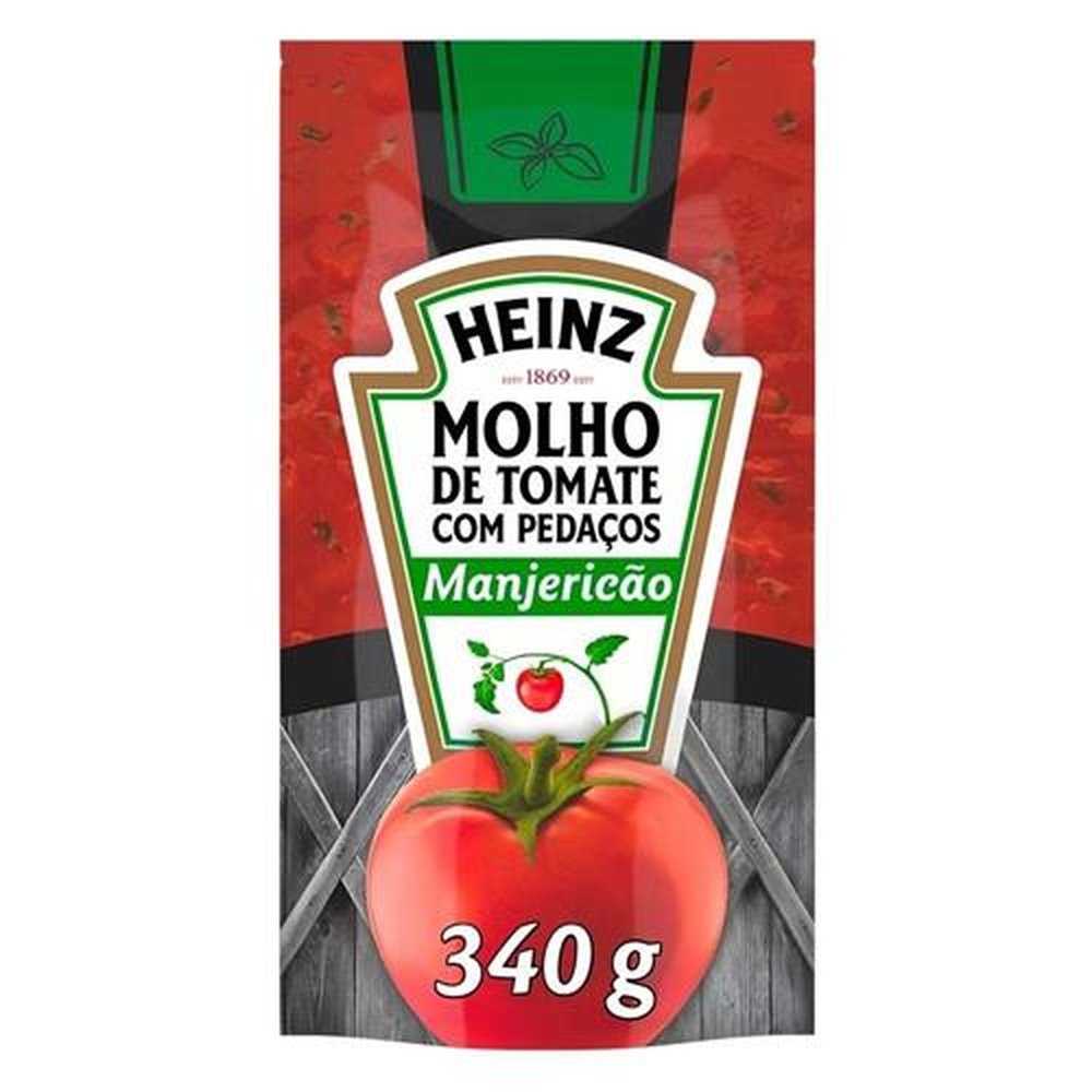 Molho de Tomate Heinz Manjericão 340g Embalagem com 24 Unidades