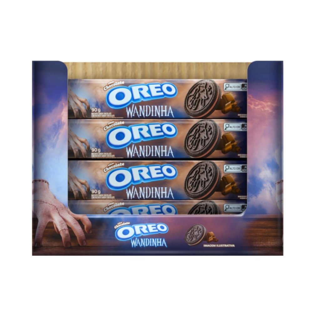 Biscoito Recheado Oreo Chocolate 90g Embalagem com 48 Unidades