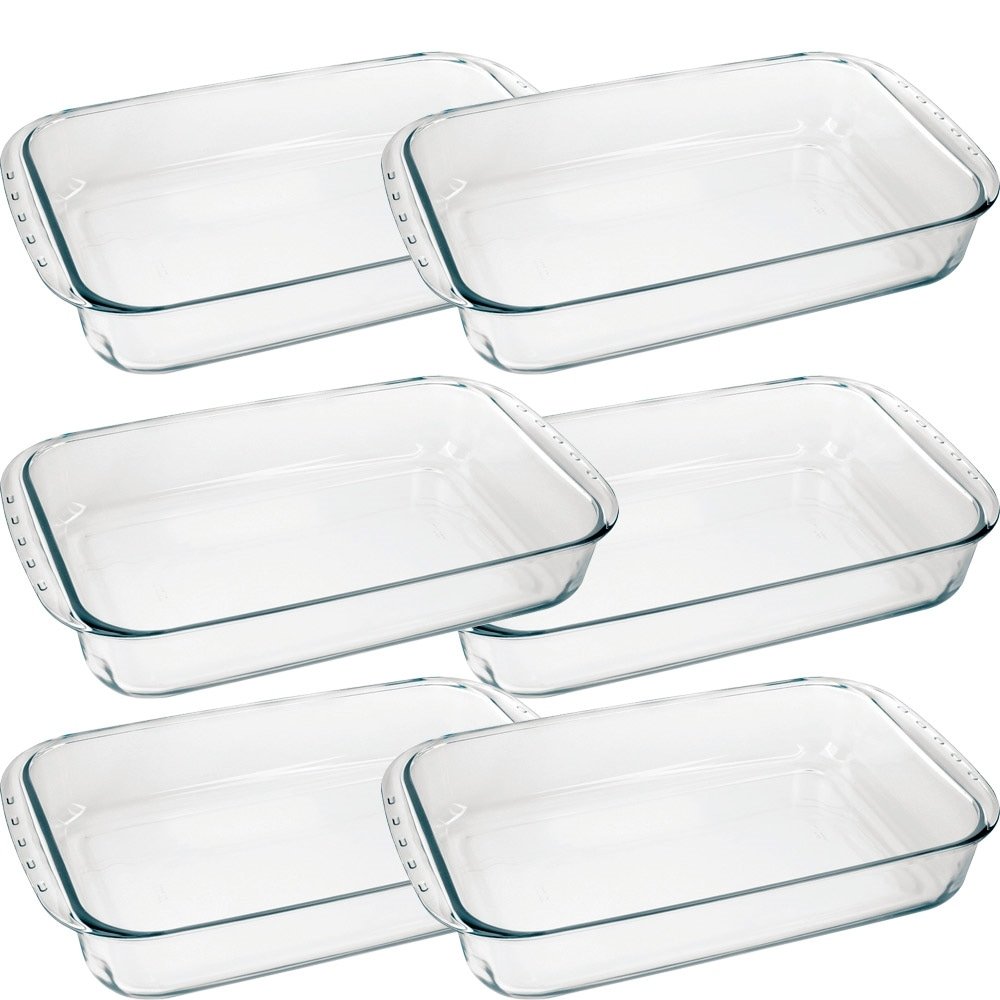 Conjunto de Assadeiras Marinex Lasanheira Retangular Funda 5 Litros 6 Peças