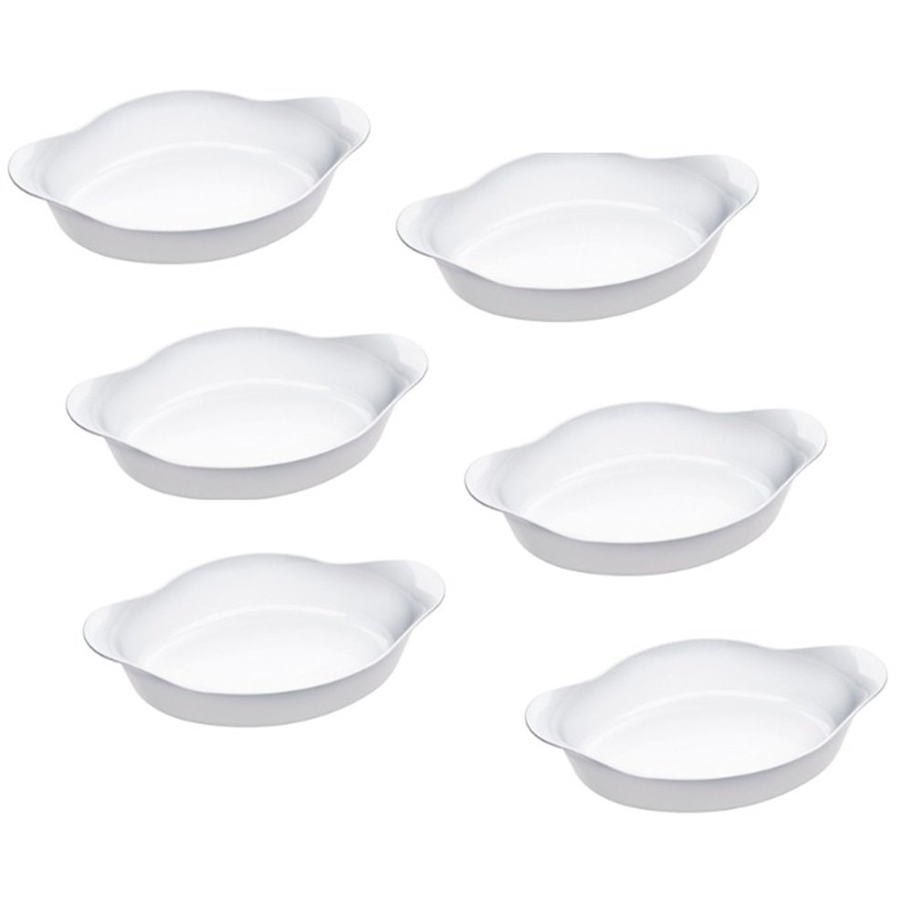 Conjunto de Assadeiras Marinex Opaline Oval Média 1 Litro - 6 Peças