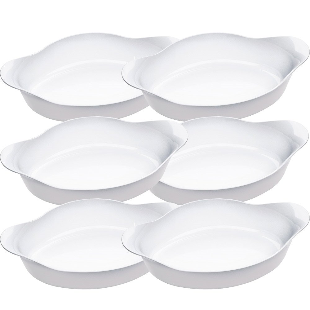 Conjunto de Assadeiras Marinex Opaline Oval Pequena 600ml - 6 Peças