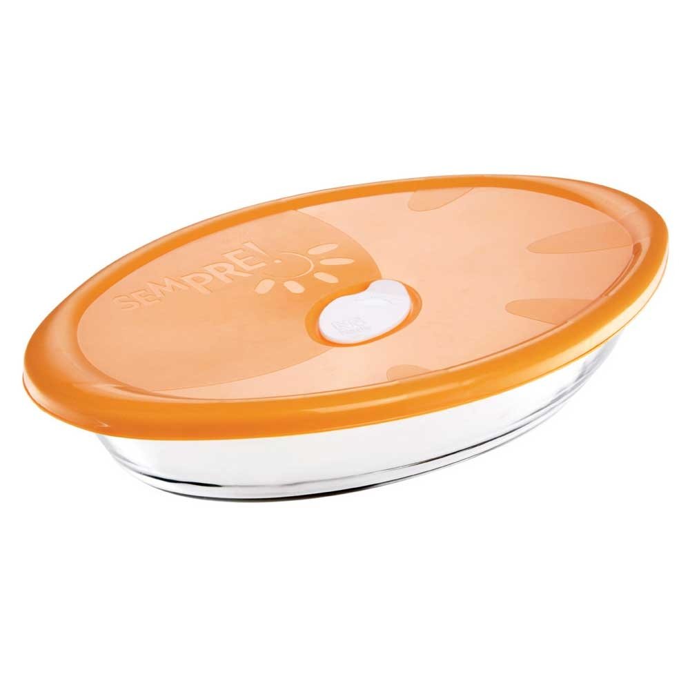 Assadeira Oval com Tampa 6514 2,5 litros Emb. c/ 6 un - Sempre