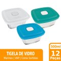 Tigela Marinex Facilita VAP 500ml com Tampa 4000723 - Cores Sortidas - Embalagem com 12 Peças