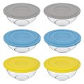 Tigela Marinex Plus 1,5L Média 30633 com Tampa - Cores Sortidas - Embalagem com 6 Peças