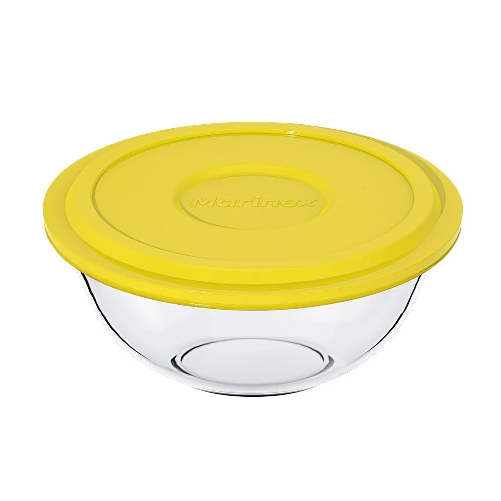 Tigela Marinex Plus 1,5L Média 30633 com Tampa - Cores Sortidas - Embalagem com 6 Peças