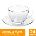 Conjunto de Xícaras Chá Duralex com Pires Astral 24 Peças