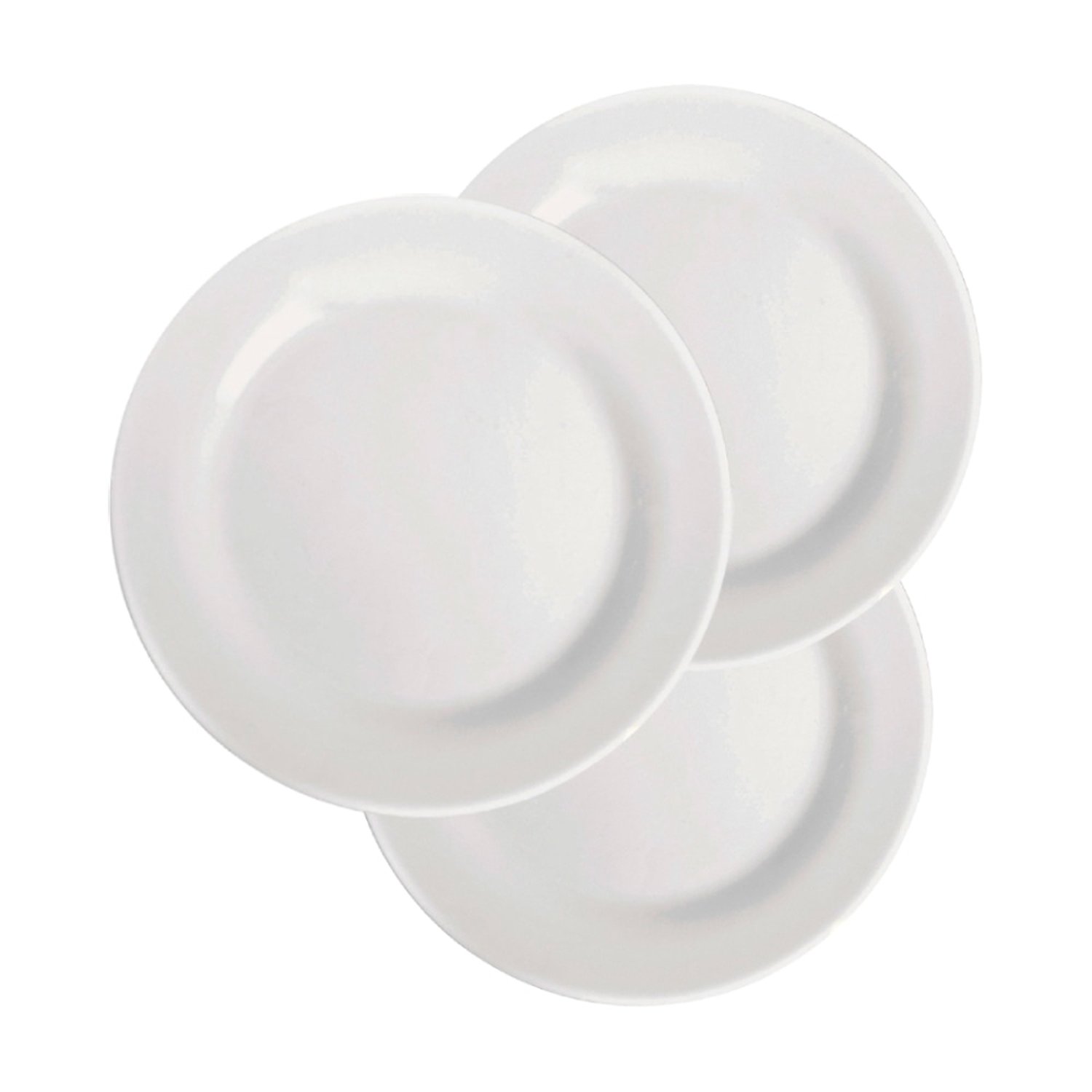 Conjunto de Pratos Rasos Nadir - Vidro Branco Opaline Menu 24 peças