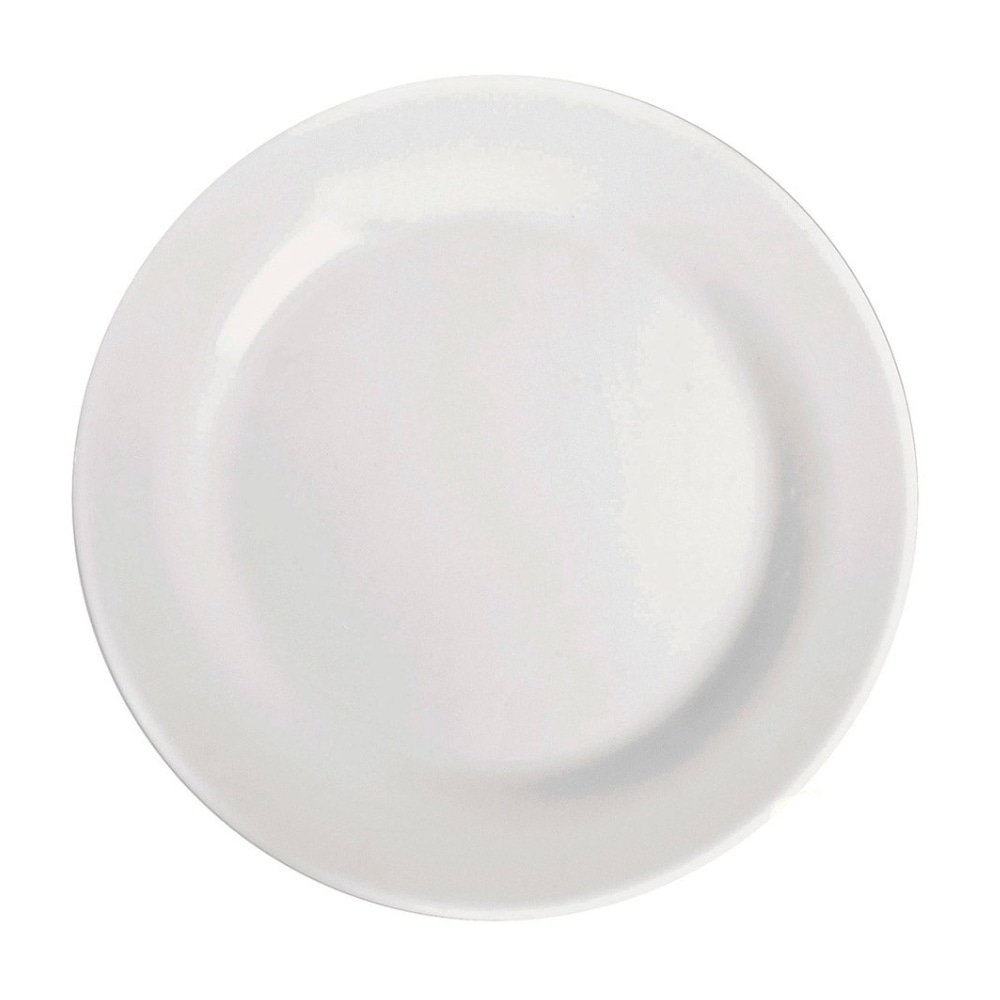Conjunto de Pratos Rasos Nadir - Vidro Branco Opaline Menu 24 peças