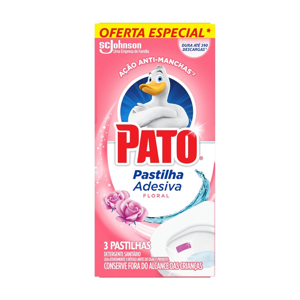 Pastilha Adesiva Pato Floral 20% Desconto Display 8 Embalagens com 3 Unidades