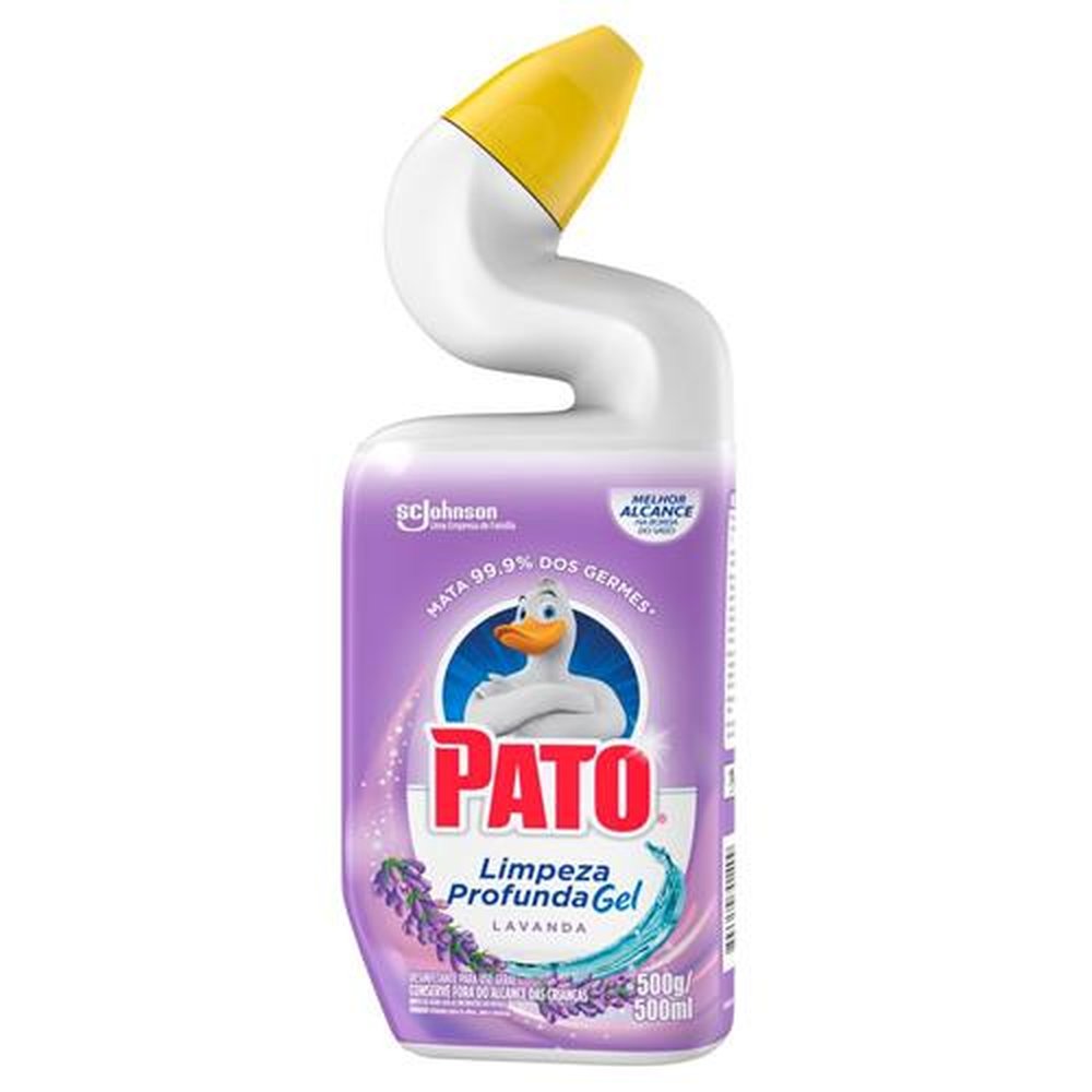 Limpador Sanitário Pato Limpeza Profunda Gel Lavanda 500ml - Embalagem com 12 Unidades