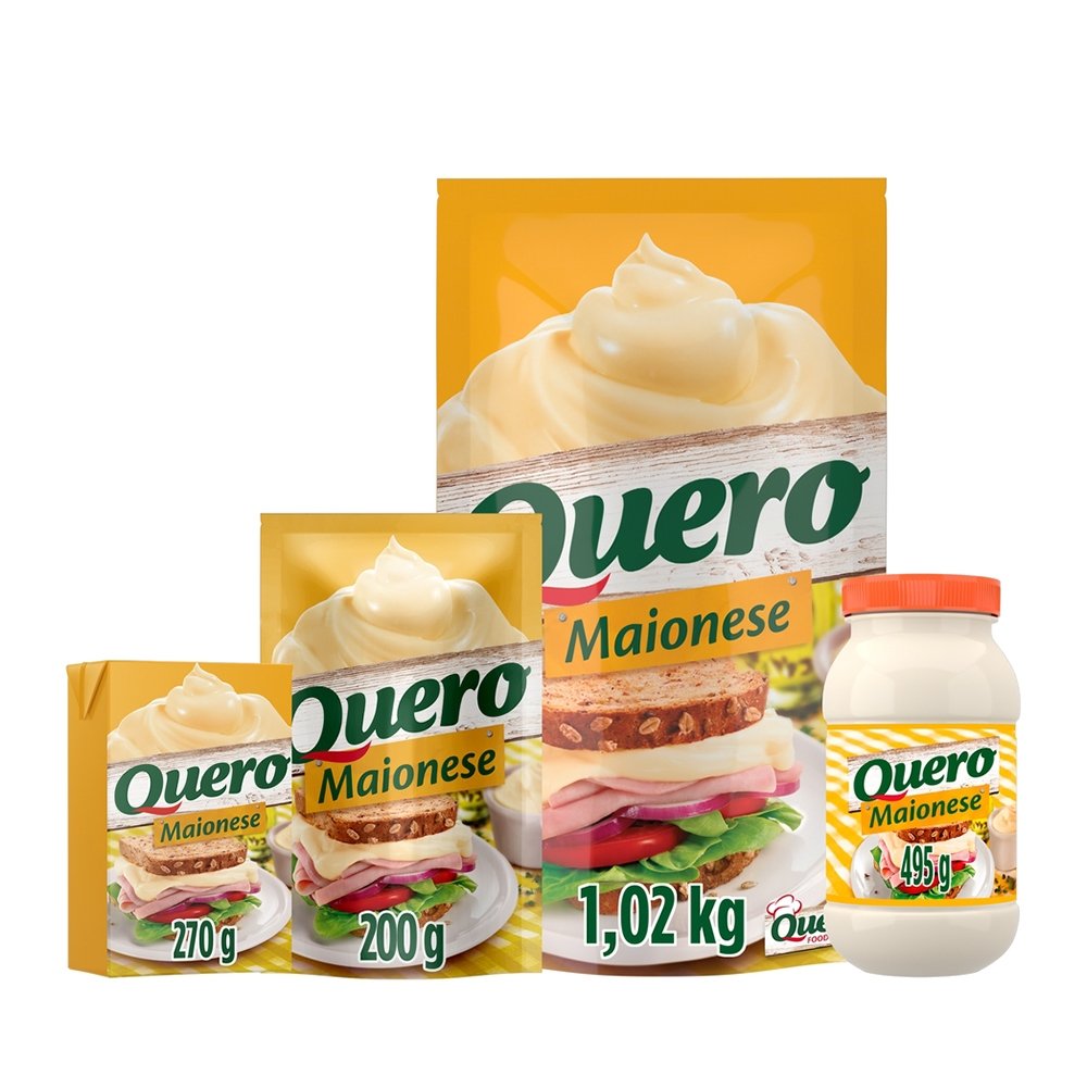 Maionese Quero Sachê 1,020Kg - Embalagem com 12 Unidades