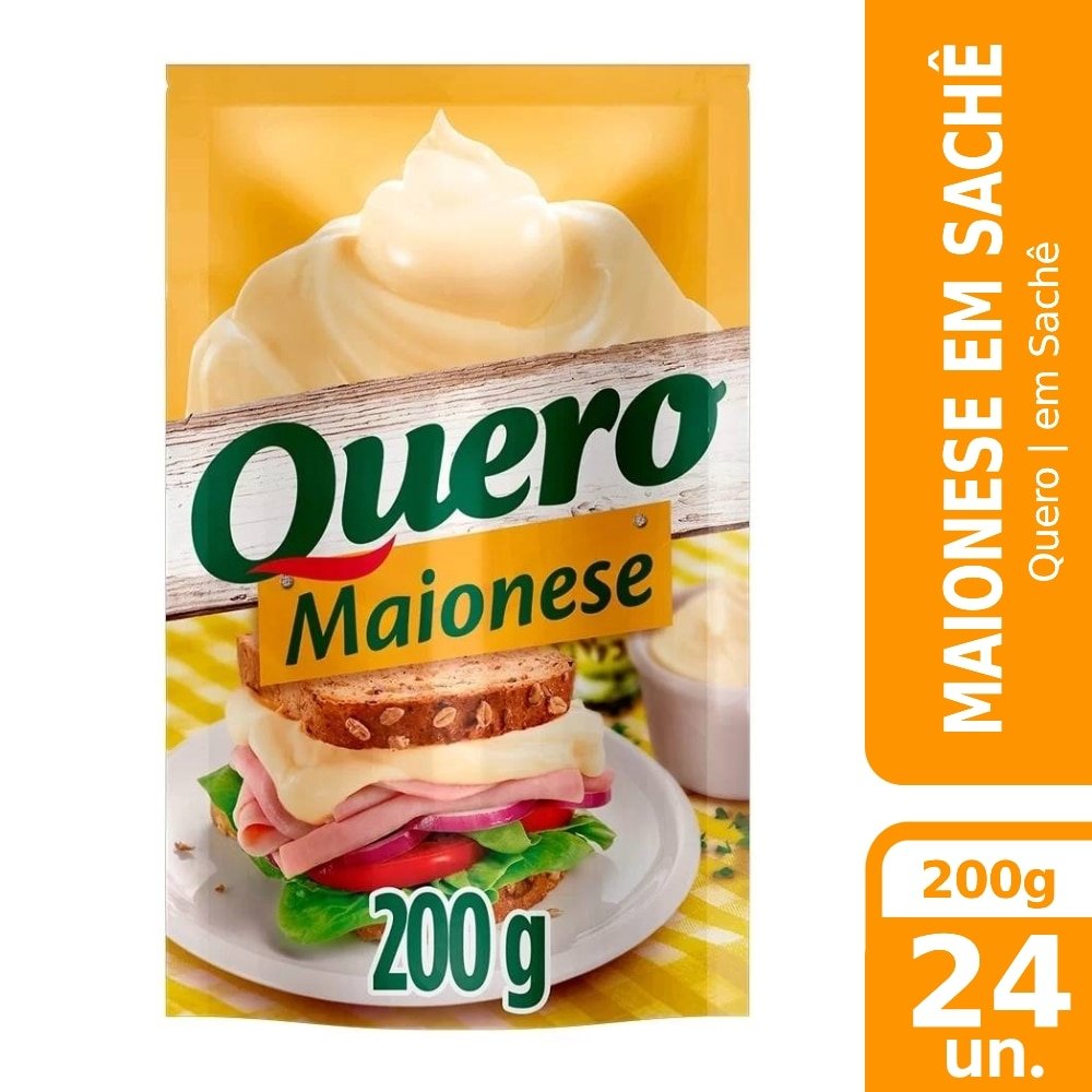 Maionese Quero 200g - Embalagem com 24 Unidades