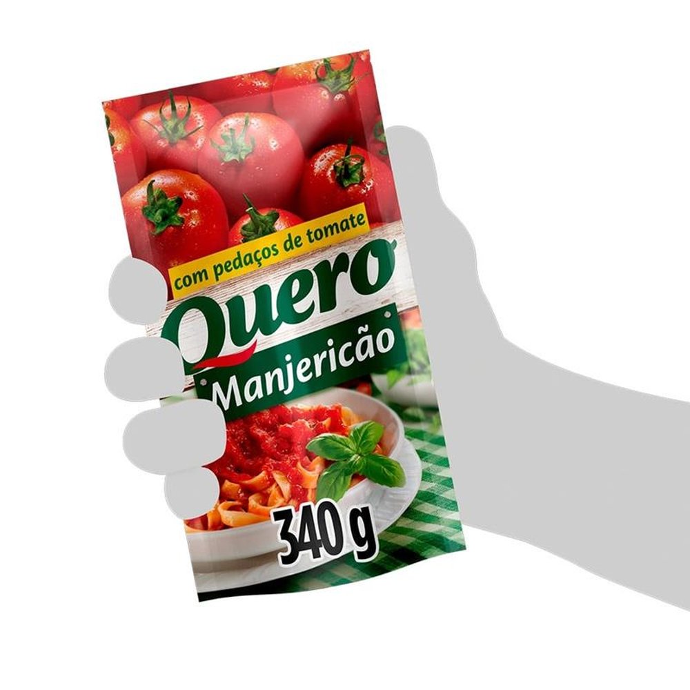 Molho de Tomate Quero Manjericão 340g - Embalagem com 24 Unidades