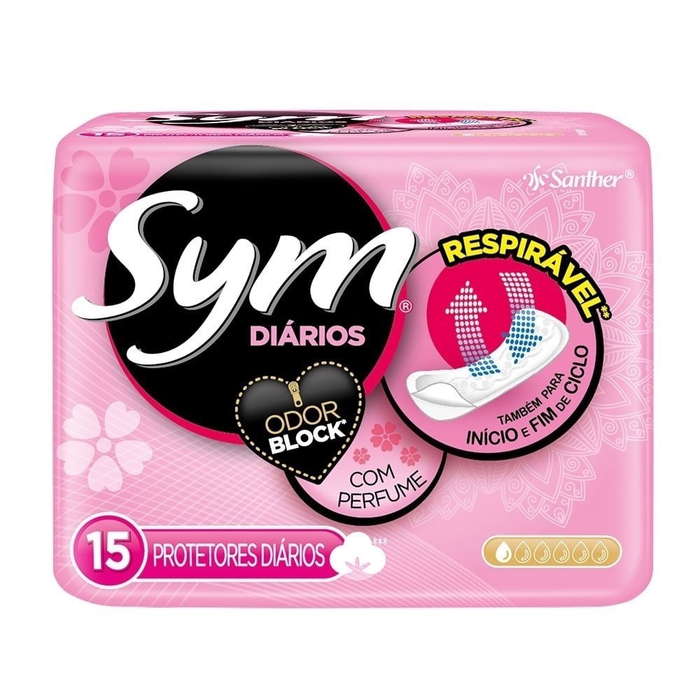 Absorvente Sym Protetor Diário com Perfume Embalagem com 60 Unidades