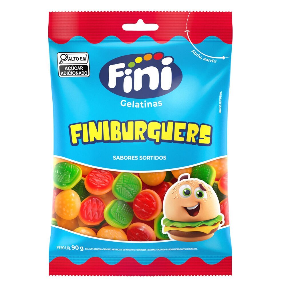 Bala De Gelatina Fini Burguers Pacote 90g Fini