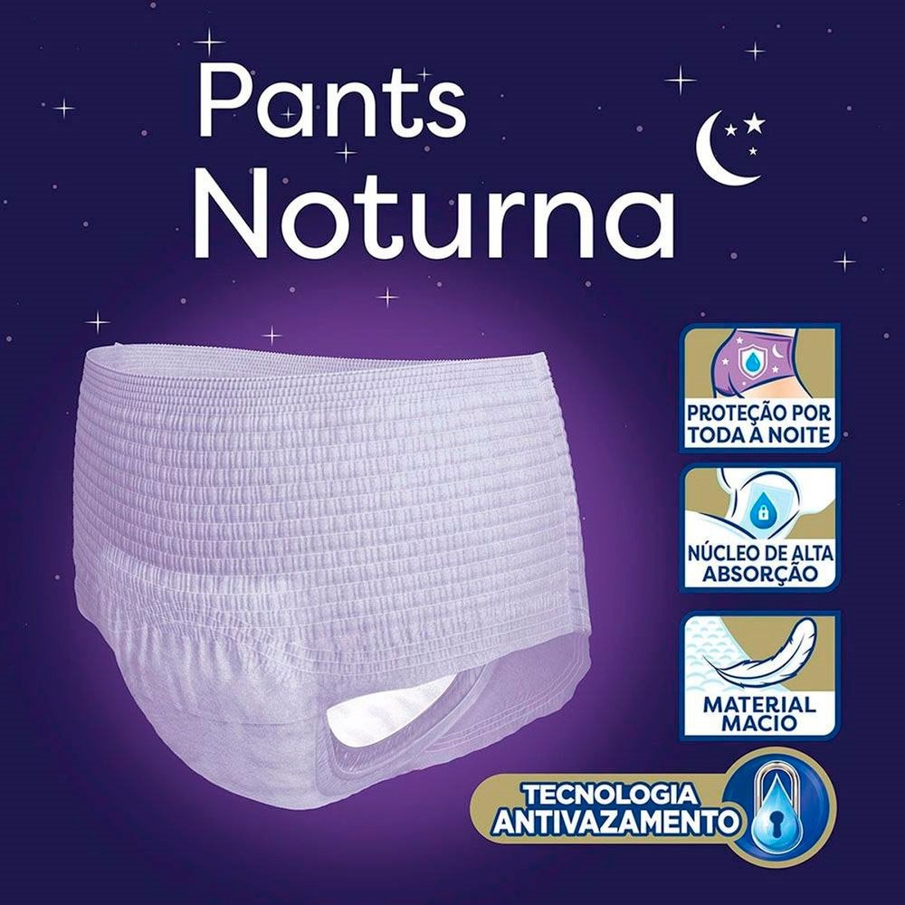 Roupa Íntima Tena Pants Noturna Tamanho P/M - 8 Pacote com 7 Fraldas - Total 56 Tiras