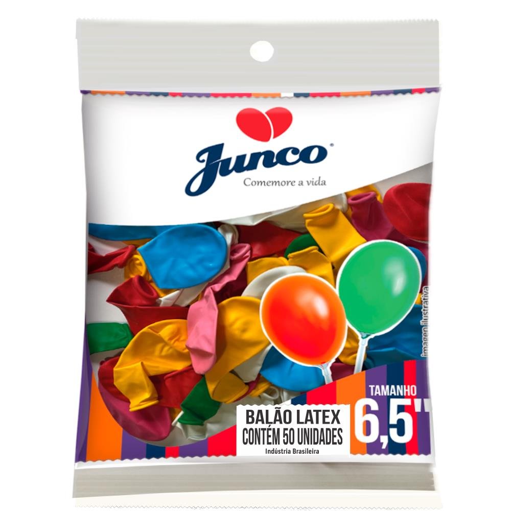 Balão Látex liso Nº 65 Sortido Junco