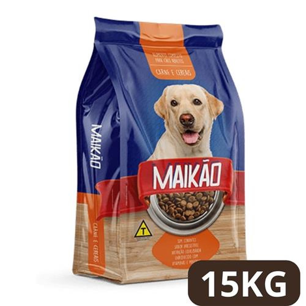 Racao Maikao Carne E Cereais Adulto 15Kg