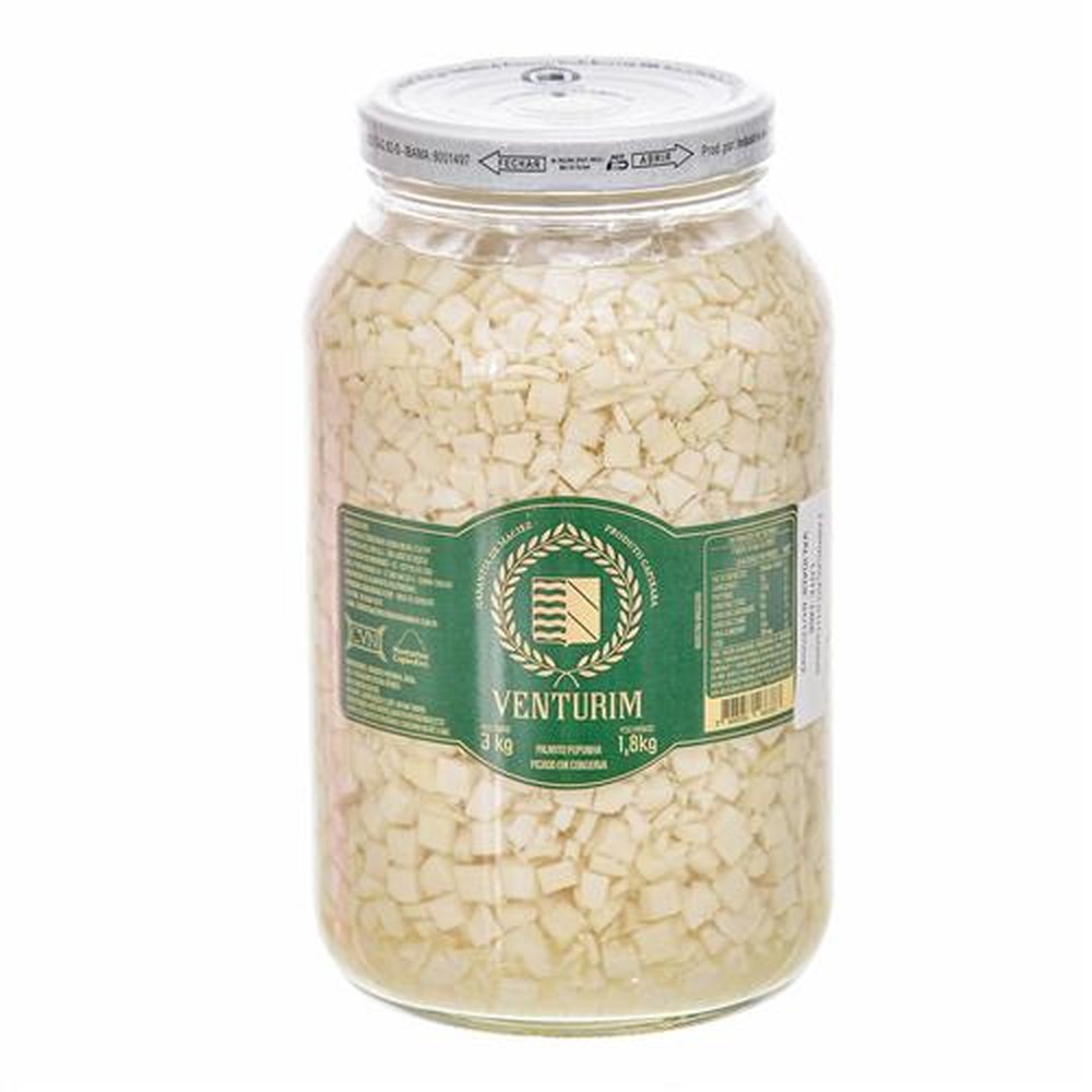 Palmito Pupunha Picado Venturim 1,8KG - Caixa com 6 Unidades