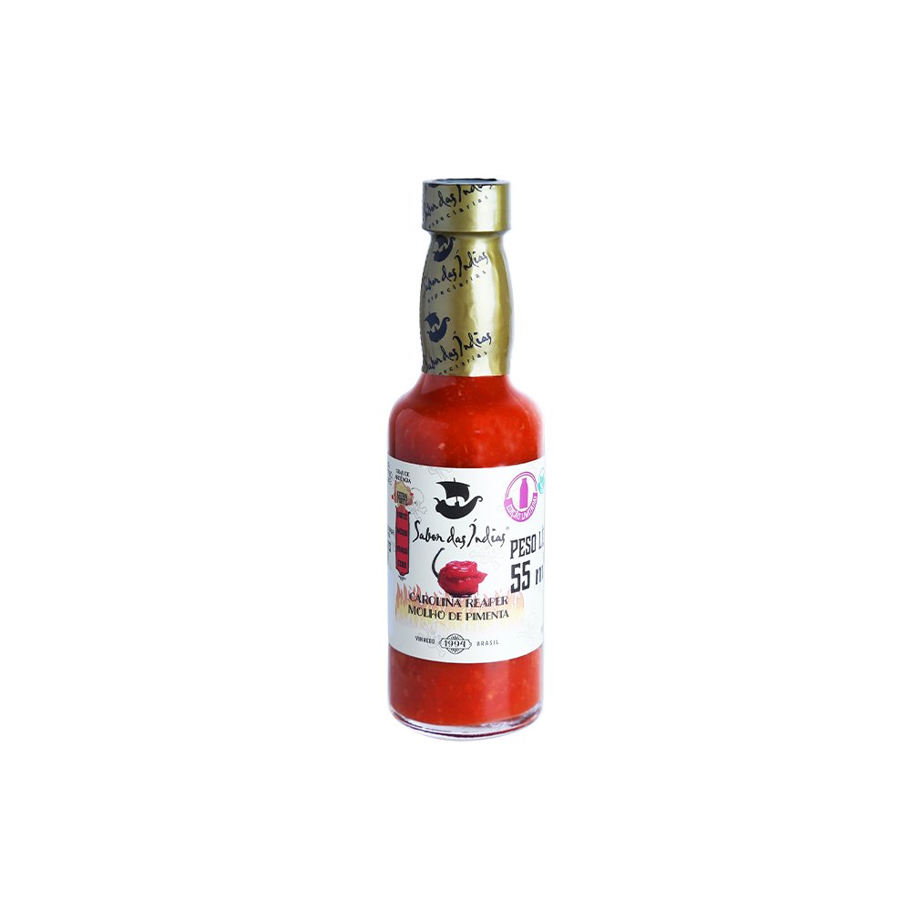 Mini Molho De Pimenta Carolina Reaper 55ml - Sabor das Índias