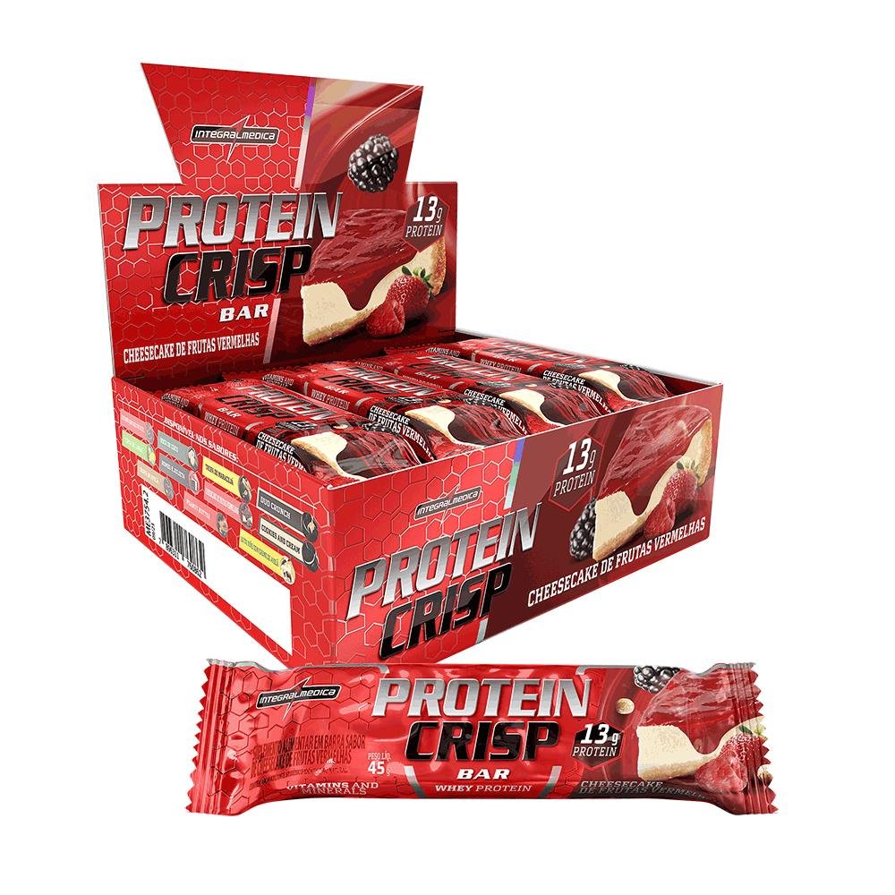 Barra De Proteina Protein Crisp 45g Integral Medica Sabor Cheesecake de Frutas Vermelhas 12x1