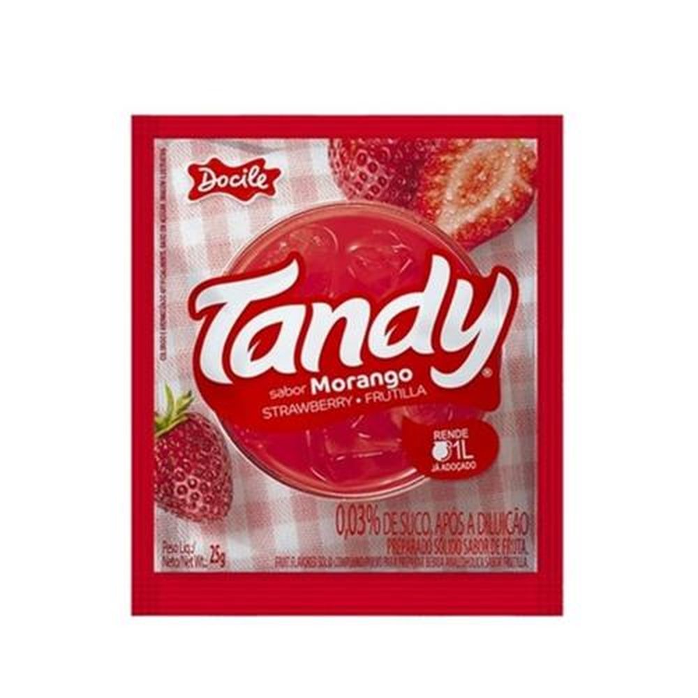 Refresco Tandy 15 Unidades De 25g Morango Docile