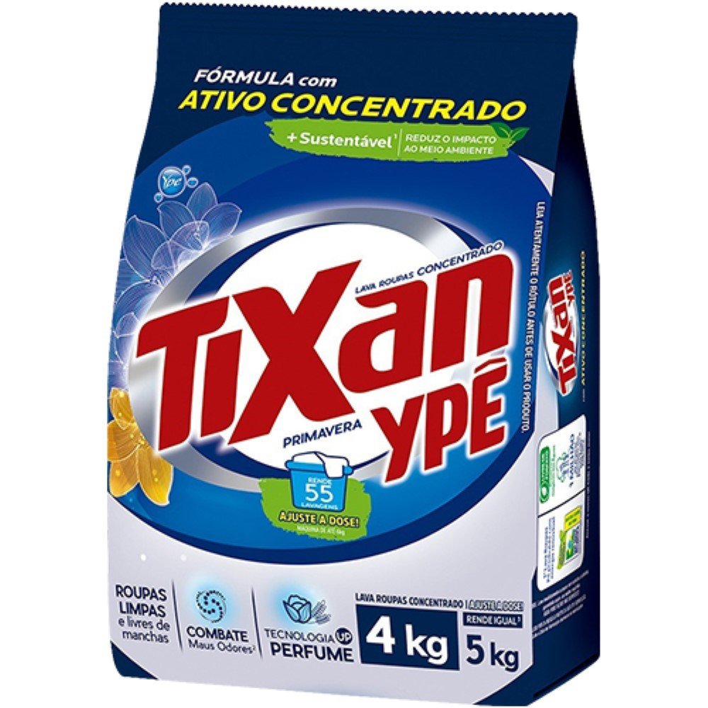 Sabão Em Pó 4 KG Tixan Primavera.