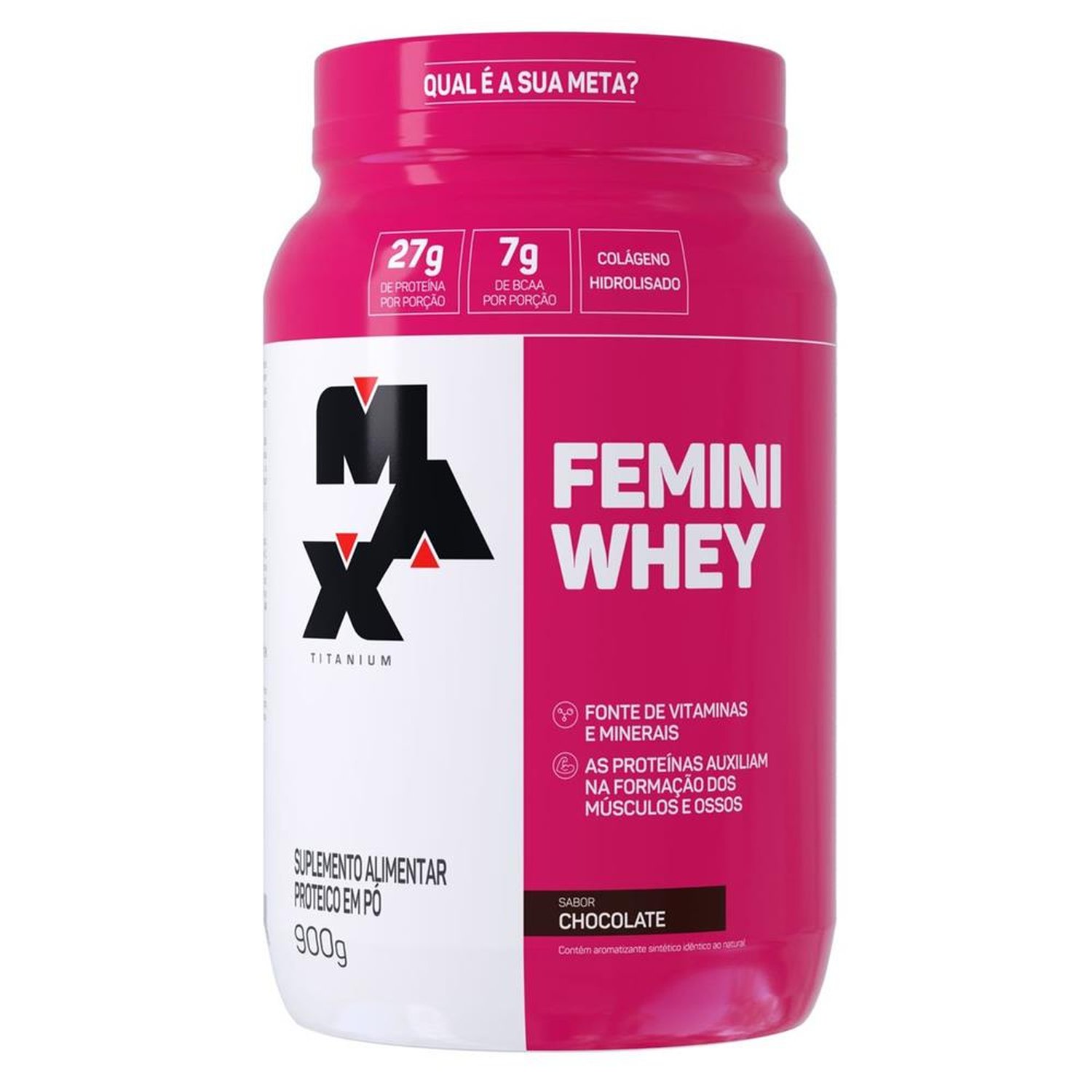 Femini Whey 900G - Max Titanium Sabor Chocolate