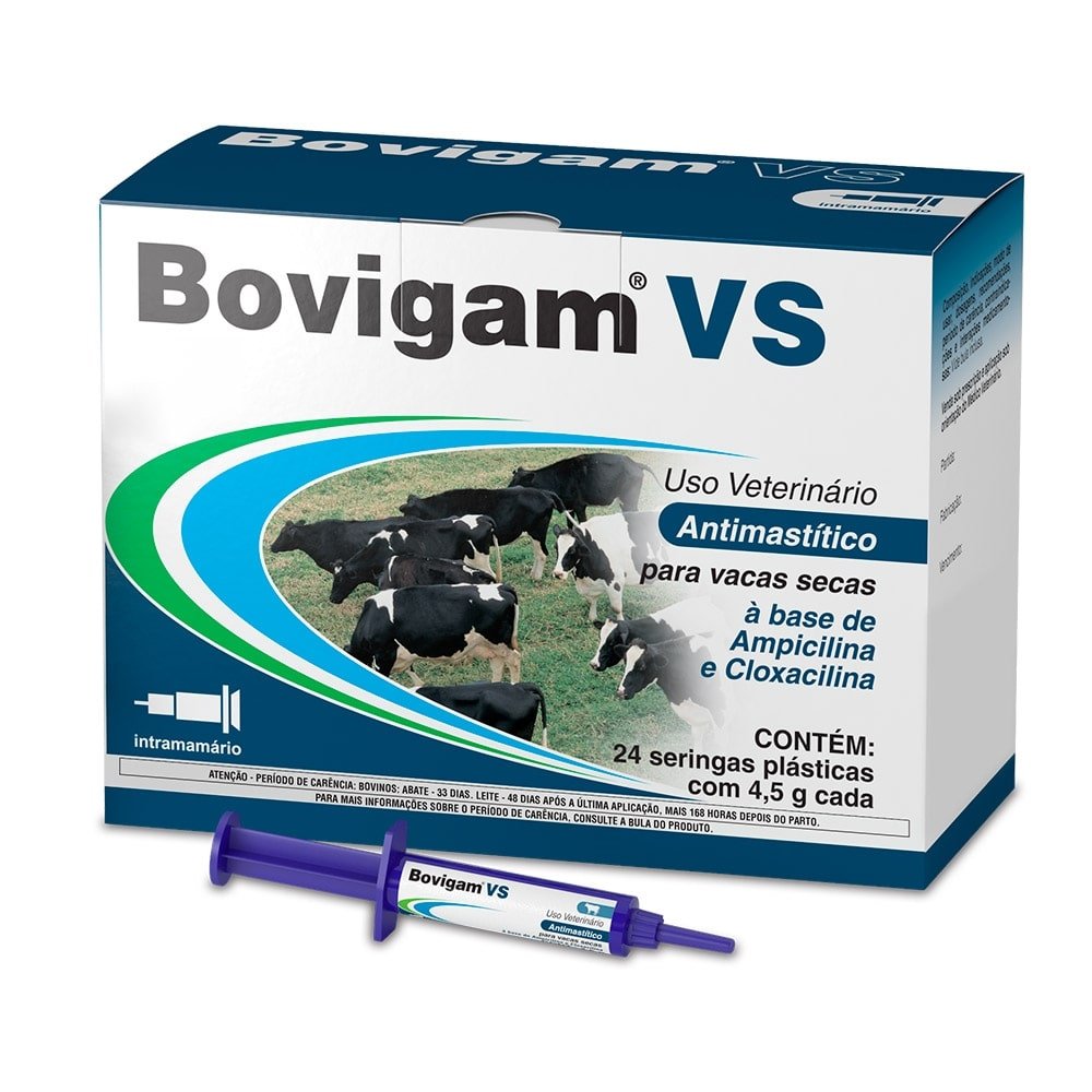 Antibiótico Bovigam VS Intramamário 4,5g Embalagem com 24 Unidades