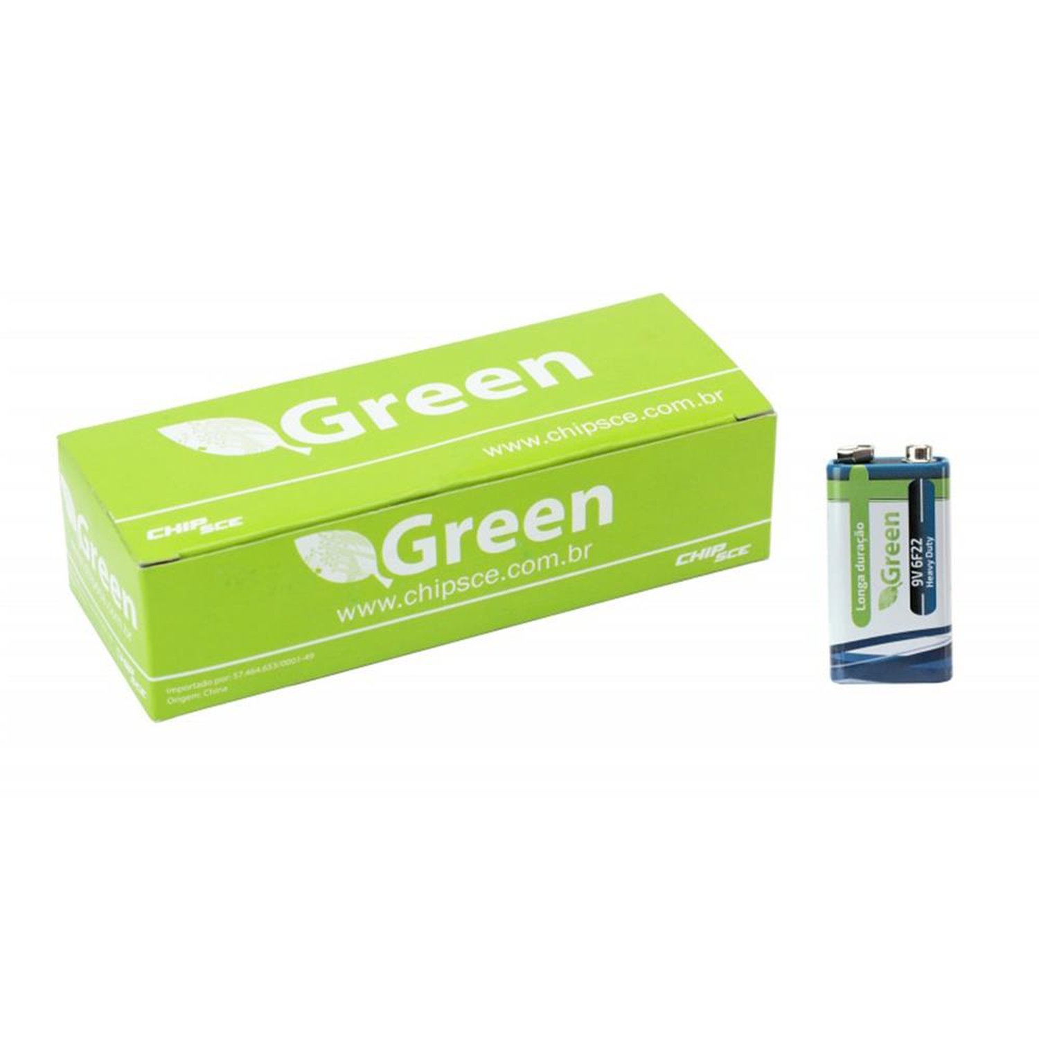 Bateria 9v 6f22 Heavy Duty Cx 10un Green - 013-9191