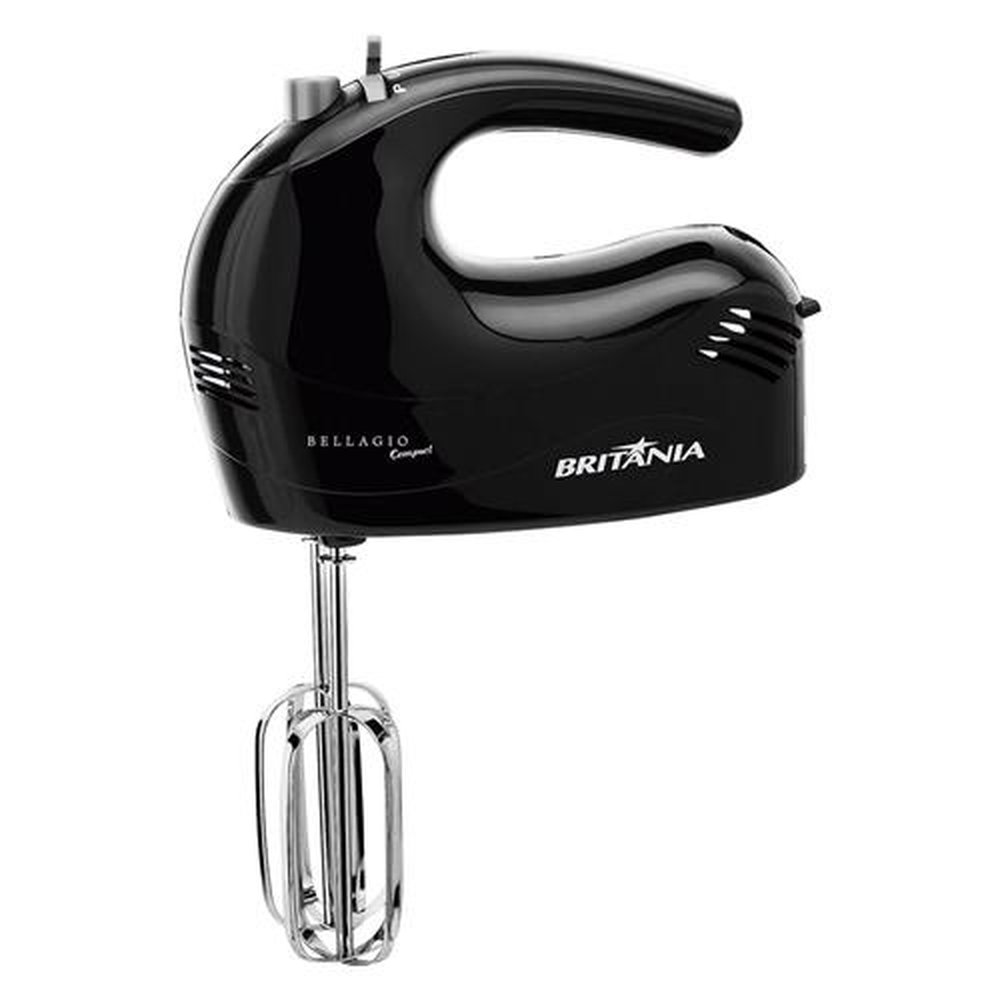 Batedeira Britânia Bellagio Compact, 4 Velocidades, 300W, Preta, 220V