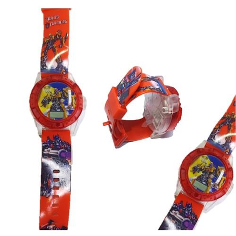 Relógio Transformers Com Projetor de Imagem, Musica e Pisca Vermelho