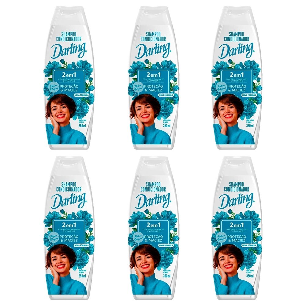 Shampoo Condicionador Darling 350ml 2 em 1 - Embalagem com 6 Unidades