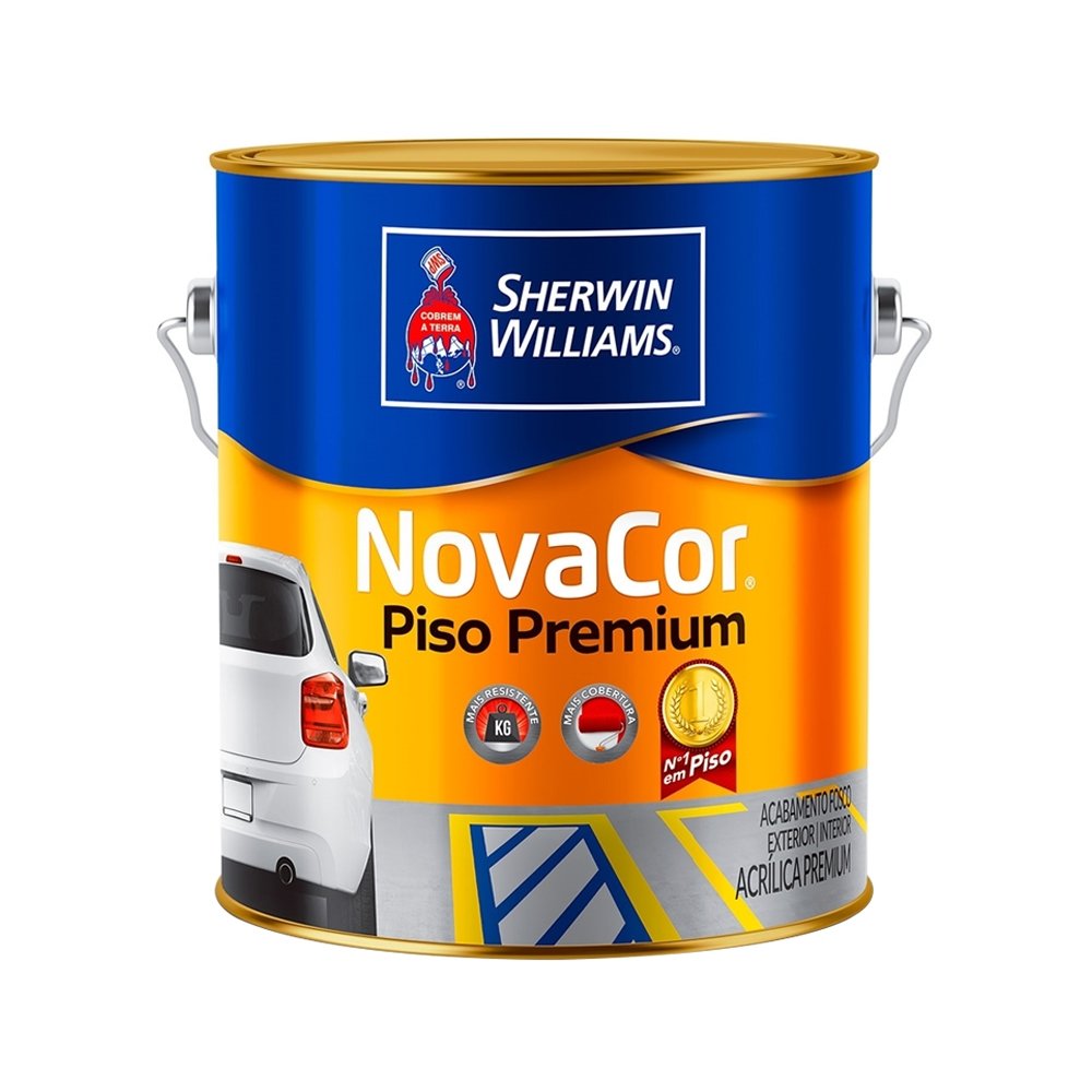 Tinta para Piso Novacor Sherwin-Williams Preto Lisa para Cimentado 3,6L