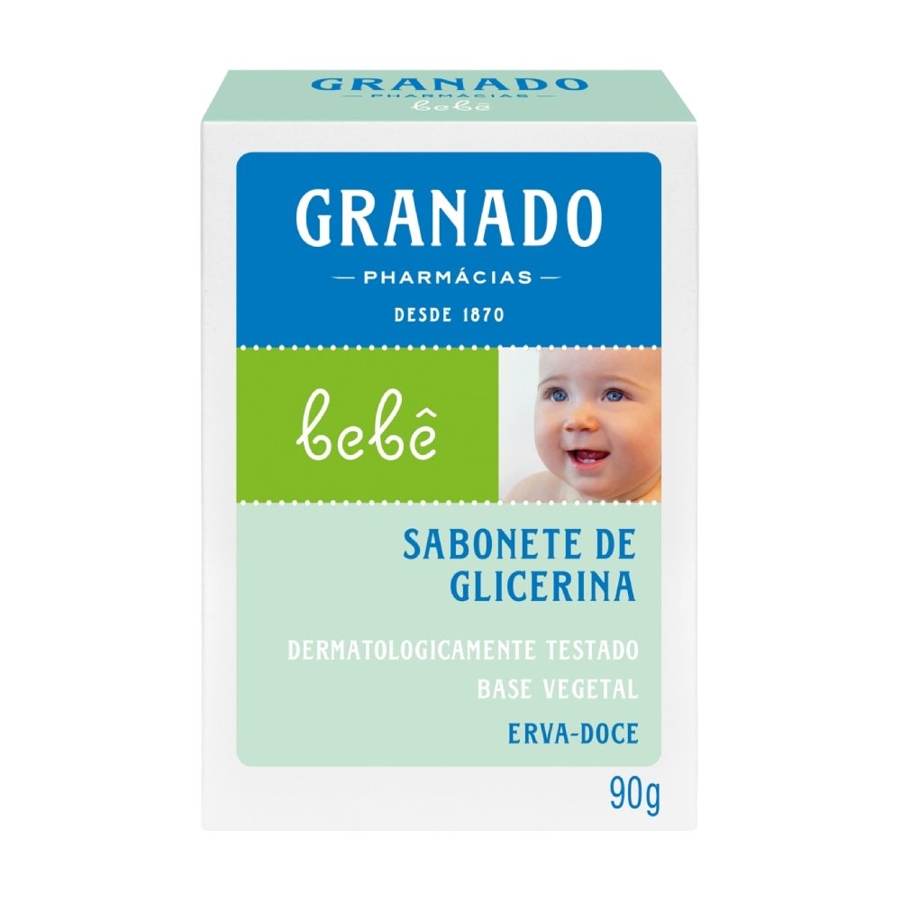 Sabonete Granado Glicerina Bebê Erva Doce 90g -Embalagem com 12 Unidades
