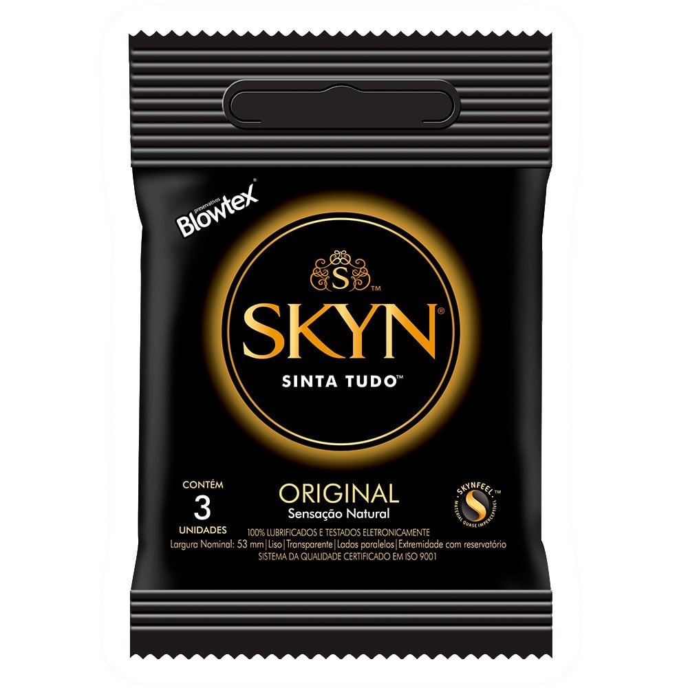 Preservativo Lubrificado Skyn - 12 embalagens c/ 3 unidades - Blowtex