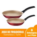 Jogo de Frigideiras Tramontina Turim Vermelha - 6 Embalagens com 2 Peças cada