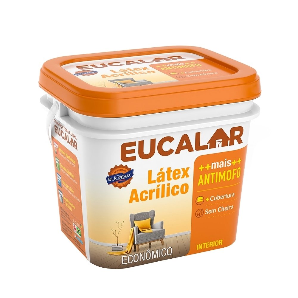 Tinta Acrilica Eucalar 3,6 Litros Palha Fosco